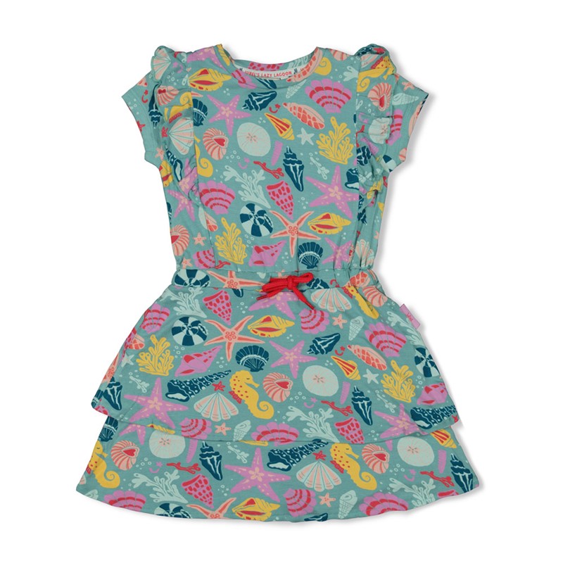 Jubel-Kleid Rüschen AOP - Lazy Lagoon-Jade Grün