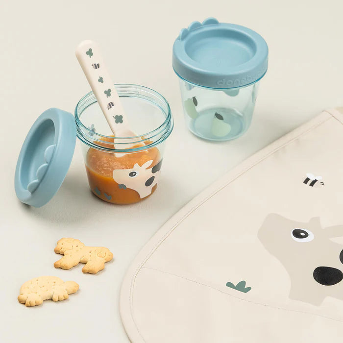Baby-Snackbox 2-er Set - Tiny farm - Blau