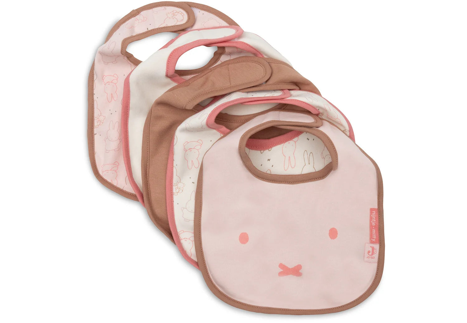 Jollein-Lätzchen Jersey Wasserdicht Miffy Moments Silk Rose (5pack)
