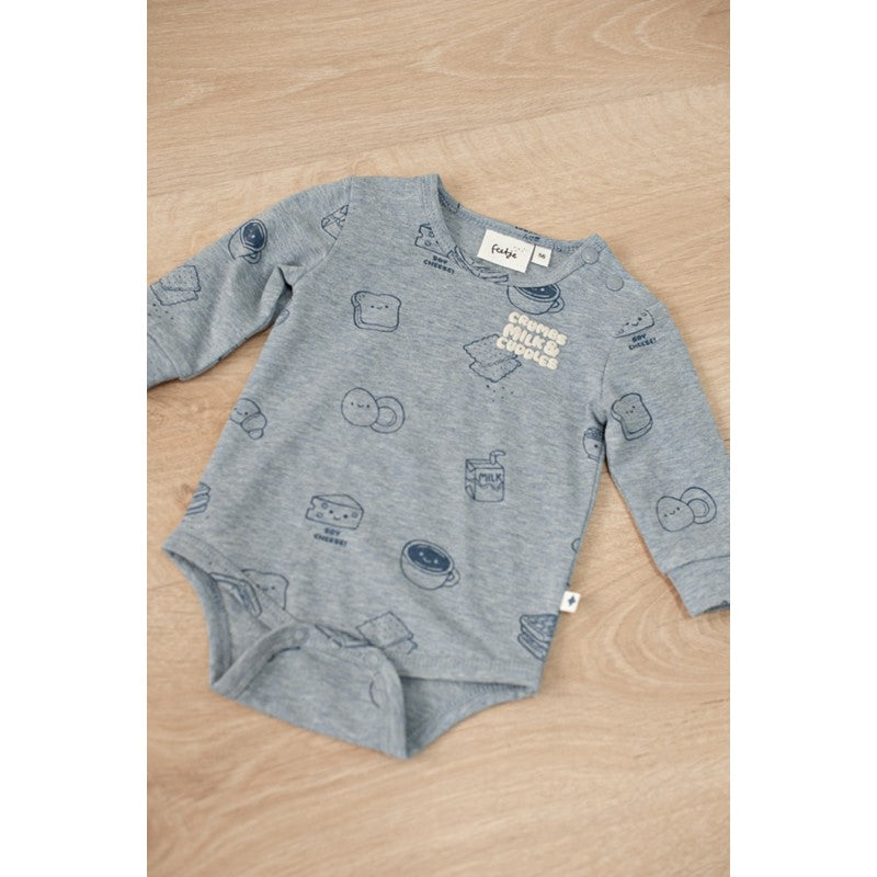 Feetje-Body AOP - Breakfast Buddy-Blau Melange