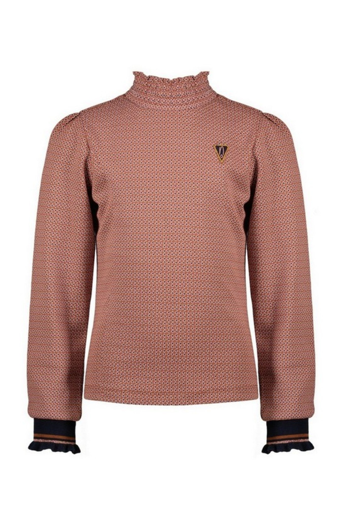 NONO - Kean turtle neck tshirt l/sl with ribbed ruffle sleeve end - Puppy