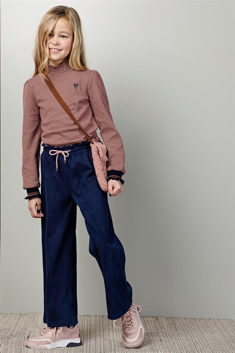 NONO - Kean turtle neck tshirt l/sl with ribbed ruffle sleeve end - Puppy