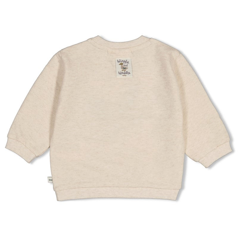 Feetje-Sweater - Wiggle and Waddle-Natur Melange