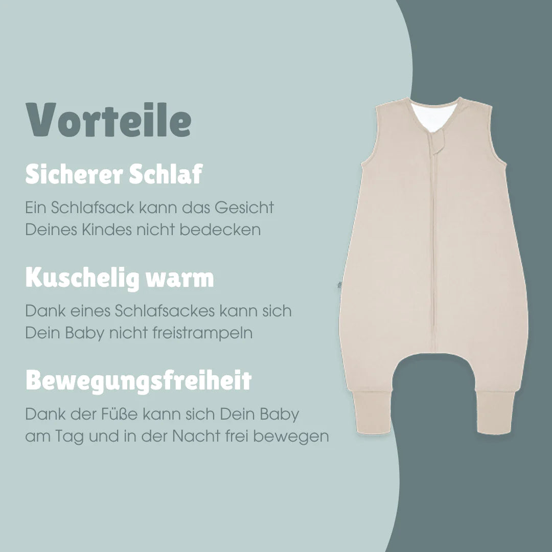 emma & noah-Schlafsack mit Füßen | Essential Bei ge 70 cm (2,5 TOG)
