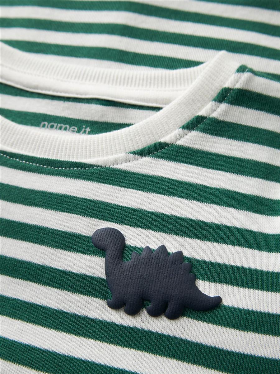 Name it - SLIM FIT OBERTEIL MIT LANGEN ÄRMELN Cloud Dancer/Dino