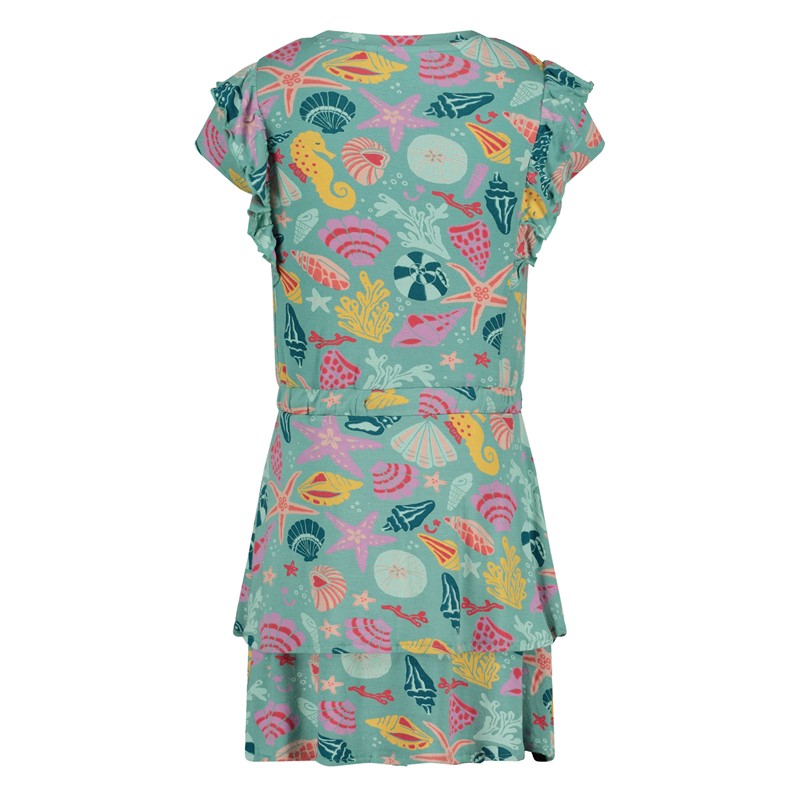 Jubel-Kleid Rüschen AOP - Lazy Lagoon-Jade Grün