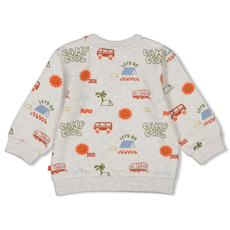 Feetje-Sweater AOP - Camp Cool-Grau Melange