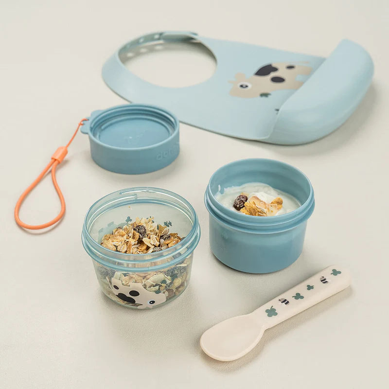 To go 2-way Snack-Behälter S - Tiny farm - Blau