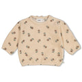 Feetje-Gerippte Sweater Samt Stickerei - Lucky Bloombird-Natur