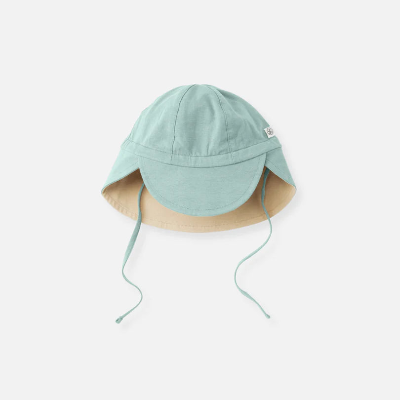 Cloby-Sun Hat (reversible)-Sea Blue/Sandy Beach