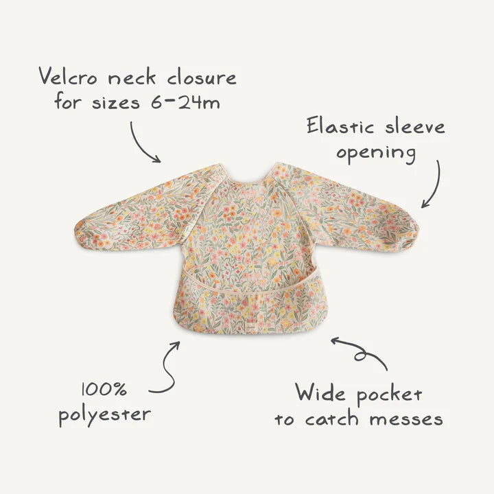 Mushi- Long Sleeve Bib - Retro Flowers