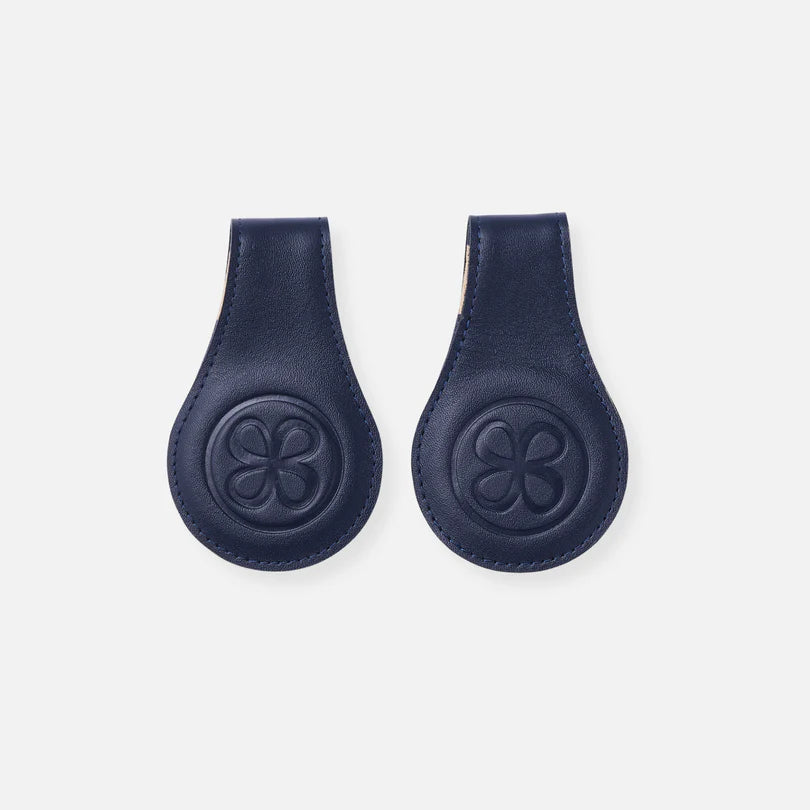 Cloby-Leather Clips Navy Blue-Navy/Stripe