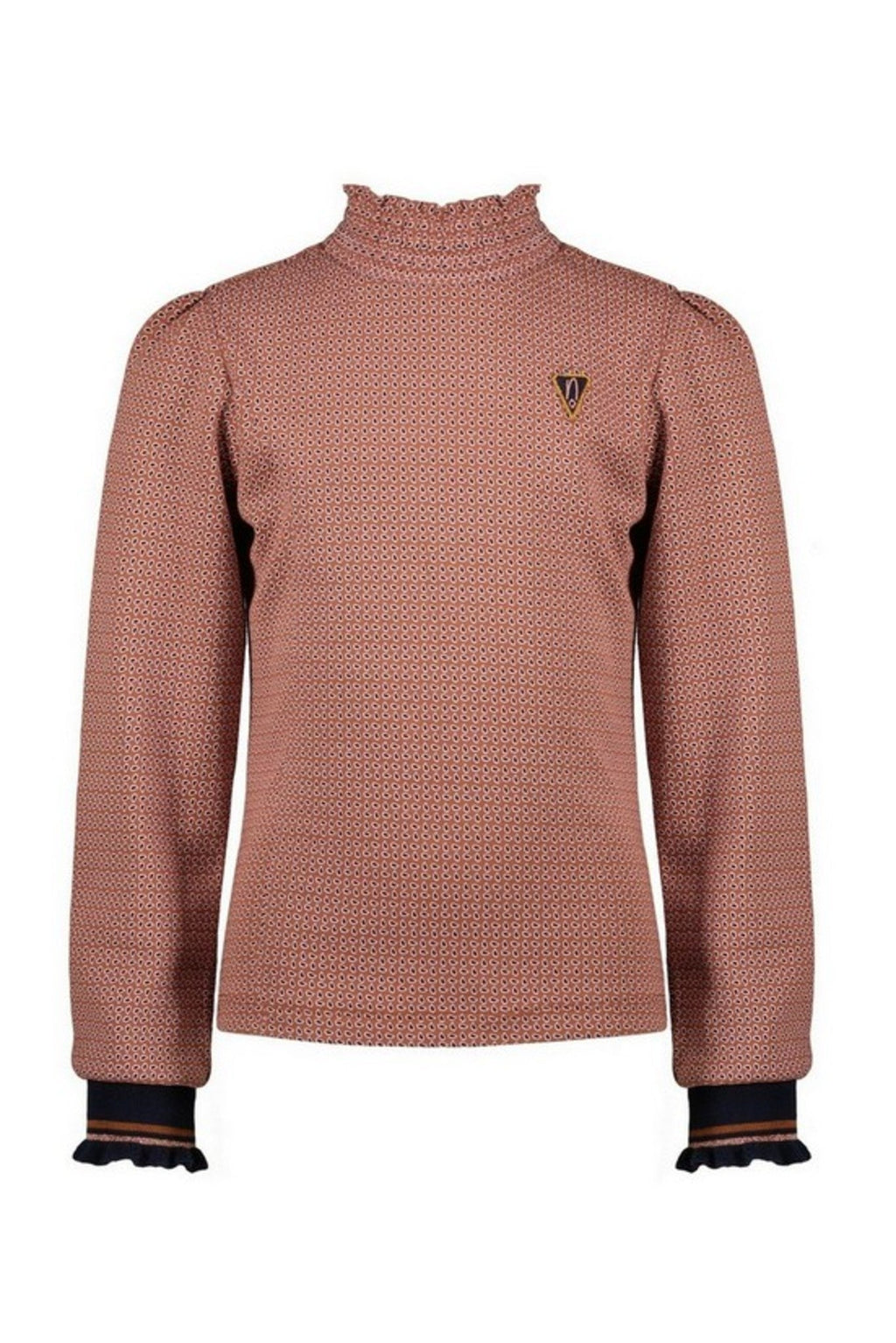 NONO - Kean turtle neck tshirt l/sl with ribbed ruffle sleeve end - Puppy
